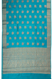 Blue Handloom Banarasi Muga Silk Saree 10074273