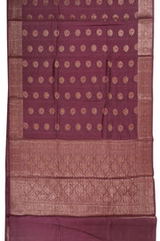 Brown Handloom Banarasi Muga Silk Saree 10074274