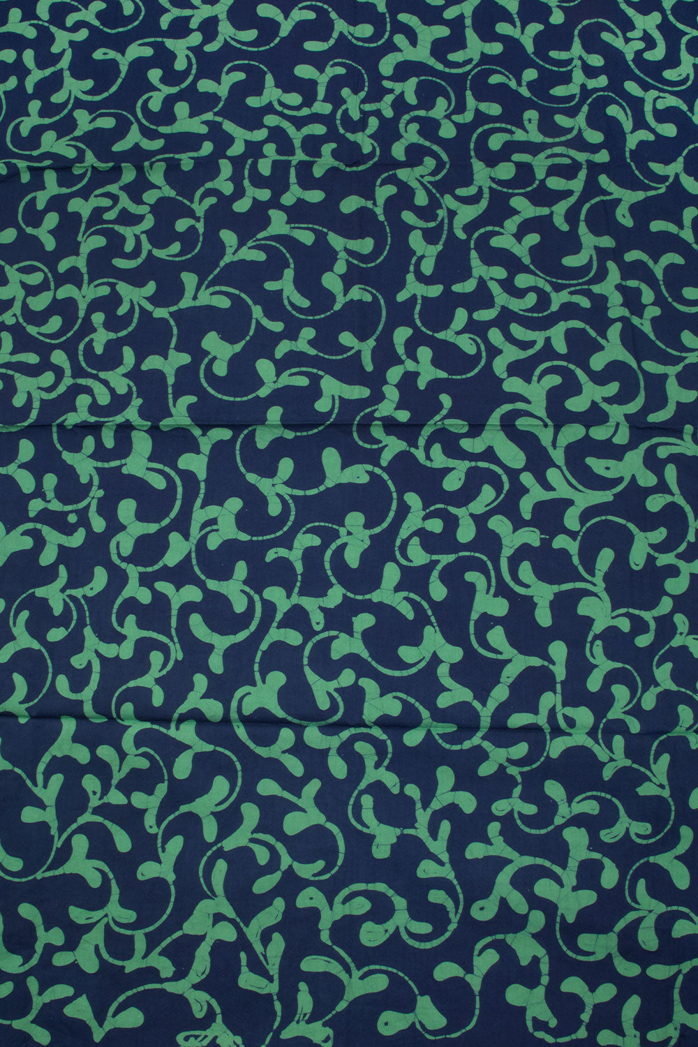 Space Blue Batik Cotton 3-Piece Salwar Suit Material -Avishya
