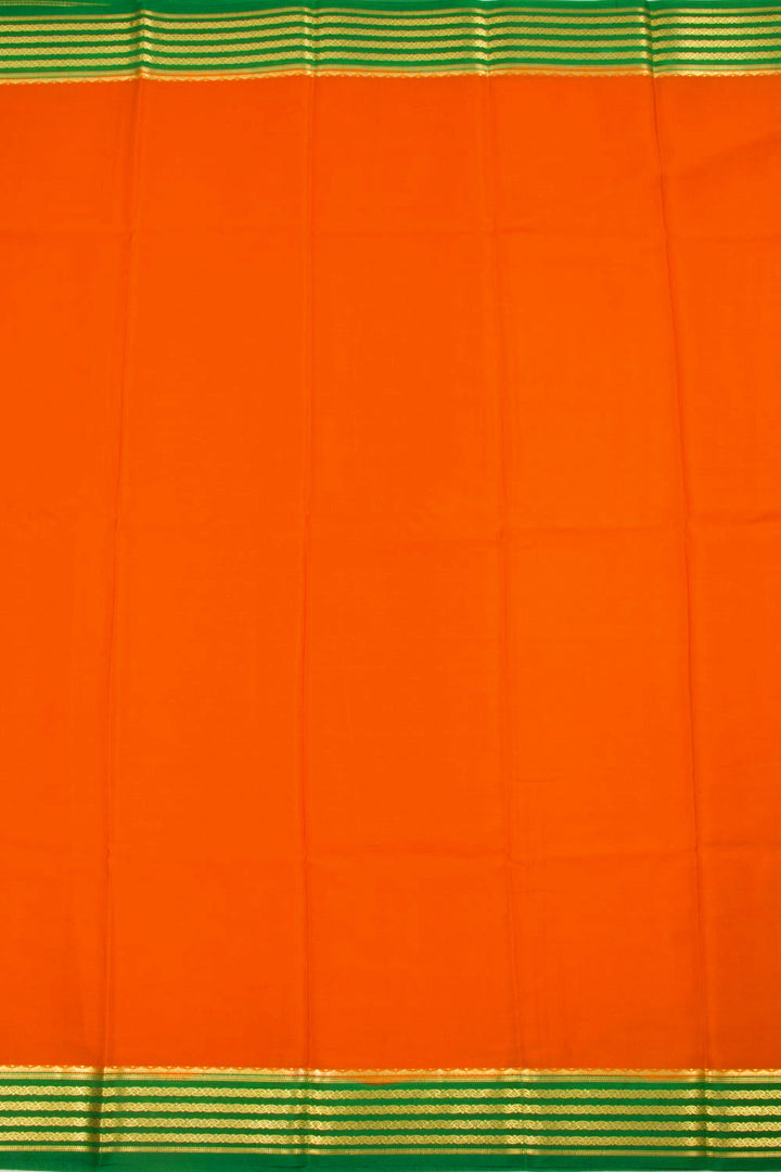 Rust Orange Mysore Crepe Silk Saree 10062296
