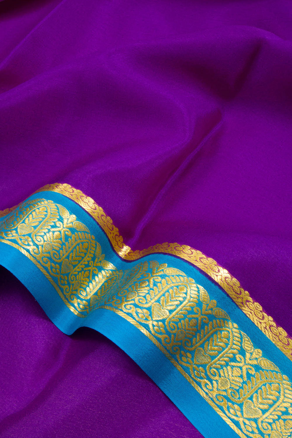 Royal Purple Mysore Crepe Silk Saree 10062319