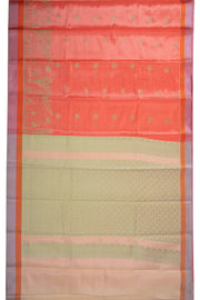 Peach South Tissue Silk Cotton Saree 10073576