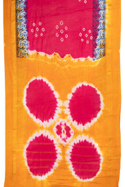 Dark Pink Handcrafted Sungudi Cotton Saree 10074466