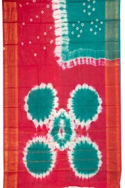 Dark Pink Handcrafted Sungudi Cotton Saree 10074467