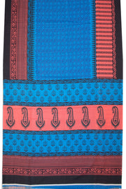 Blue Printed Semi Tussar Silk Saree 10074898