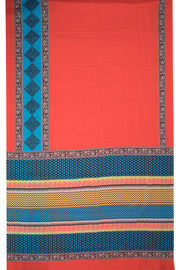 Red Printed Semi Tussar Silk Saree 10074900