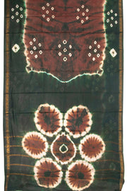 Brown Handcrafted Sungudi Cotton Saree 10074931