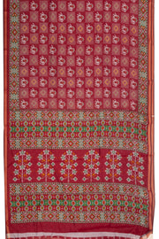 Red Patola Printed Silk Cotton Saree 10074943