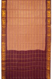 Brown Handcrafted Sungudi Cotton Saree 10077095