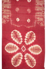 Red Handcrafted Sungudi Cotton Saree 10077103