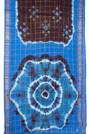 Brown Handcrafted Sungudi Cotton Saree 10077104