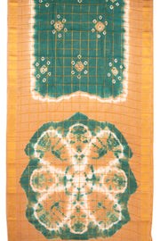 Peacock Green Handcrafted Sungudi Cotton Saree 10077107