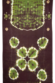 Green Handcrafted Sungudi Cotton Saree Without Blouse 10077109