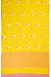 Yellow Handloom Chanderi Silk Cotton Saree