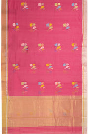 Pink Handloom Chanderi Silk Cotton Saree