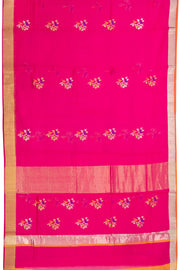 Pink Handloom Chanderi Silk Cotton Saree