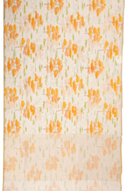 Cream Handloom Chanderi Silk Cotton Saree