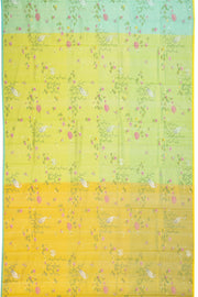Green Handloom Printed Chanderi Silk Cotton Saree