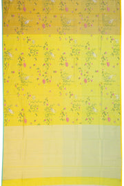 Green Handloom Printed Chanderi Silk Cotton Saree
