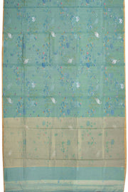 Blue Chanderi Printed Silk Cotton Saree 10075359