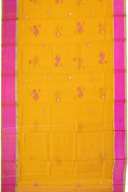 Yellow Chanderi Printed Silk Cotton Saree 10075364