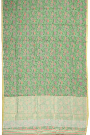 Green Chanderi Printed Silk Cotton Saree 10075366