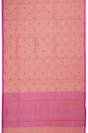Peach Chanderi Printed Silk Cotton Saree 10075372