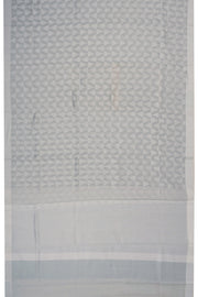 Grey Chanderi Jaal Design Silk Saree 10075386