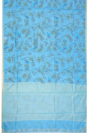 Blue Chanderi Printed Silk Cotton Saree 10075927