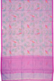 Lavender Chanderi Printed Silk Cotton Saree 10075928