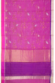 Pink Chanderi Printed Silk Cotton Saree 10075931