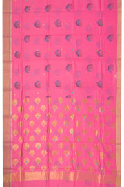 Pink Chanderi Printed Silk Cotton Saree 10075933