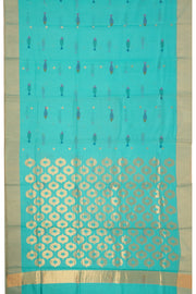 Blue Chanderi Printed Silk Cotton Saree 10075937