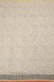 Off White Printed Chanderi Silk Cotton Saree - Avishya 