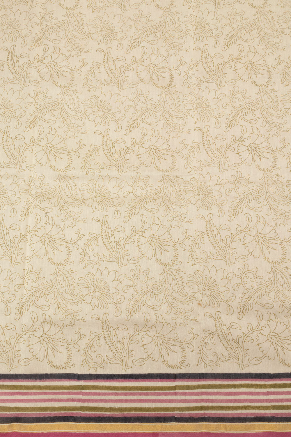 Off White Printed Chanderi Silk Cotton Saree - Avishya 