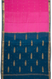 Pink Mysore Crepe Silk Saree With Floral Border 10076666