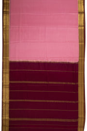 Petal Pink Mysore Crepe Silk Saree With Zari Border 10076668