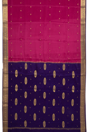 Raspberry Pink Mysore Crepe Silk Saree With Zari Border 10076667