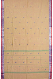 Dual Tone Beige Handloom Chettinad Cotton Saree 10070025