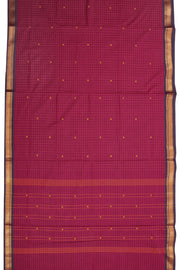 Marron 9 yard Chettinad Cotton Saree 10072411