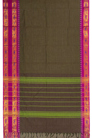 Black Handloom Chettinad Cotton Saree 10072629