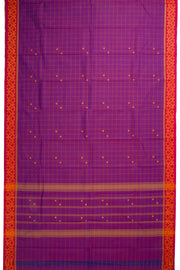 Purple Handloom Chettinad Cotton Saree 10072653