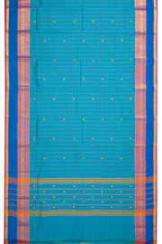 Blue Handloom Chettinad Cotton Saree 10072655
