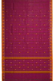 Maroon Handloom Chettinad Cotton Saree 10072661