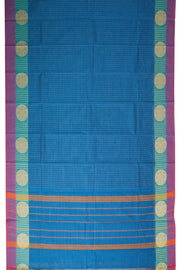 Blue Handloom Chettinad Cotton Saree 10072669
