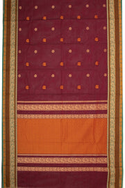 Maroon Handloom Chettinad Cotton Saree 10075070