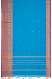 Blue Handloom Chettinad Cotton Saree 10075071