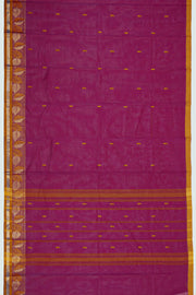 Maroon Handloom Chettinad Cotton Saree 10075076