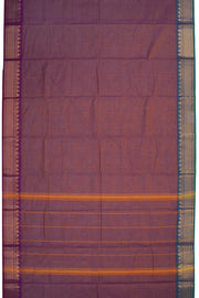 Brown Handloom Chettinad Cotton Saree 10075092