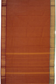 Brown Handloom Chettinad Cotton Saree 10075094